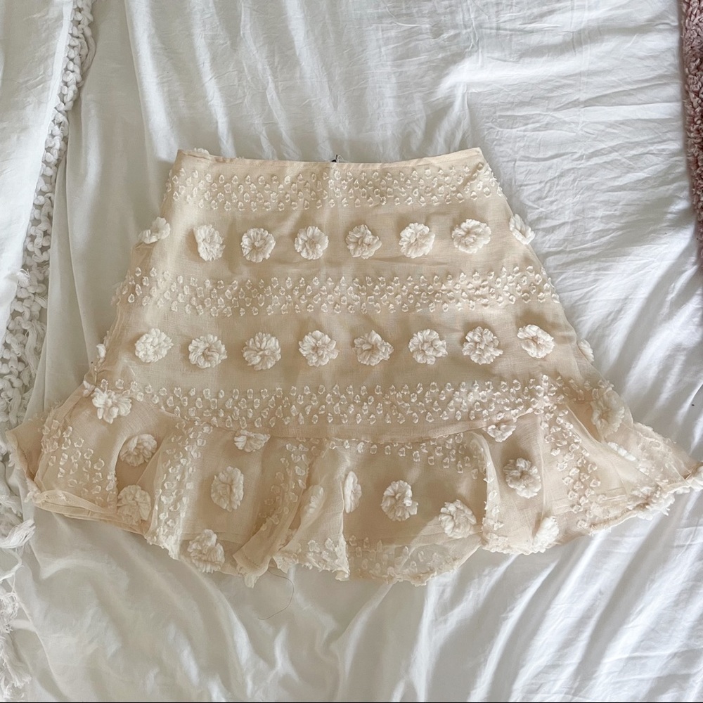 NWT Beige/Cream Polka dot Ruffle Skirt